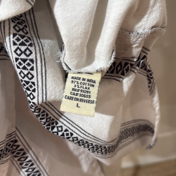 Dylan Clothing Maya Tunic Size L White and Gray Striped Swim Cover-Up - Picture 13 of 14